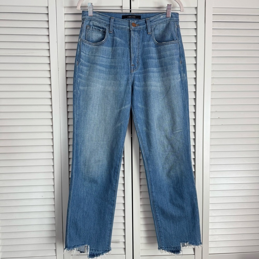 J Brand Ivy Slouchy High Rise Straight Leg Baggy Crop Jeans Step Hem Size 25